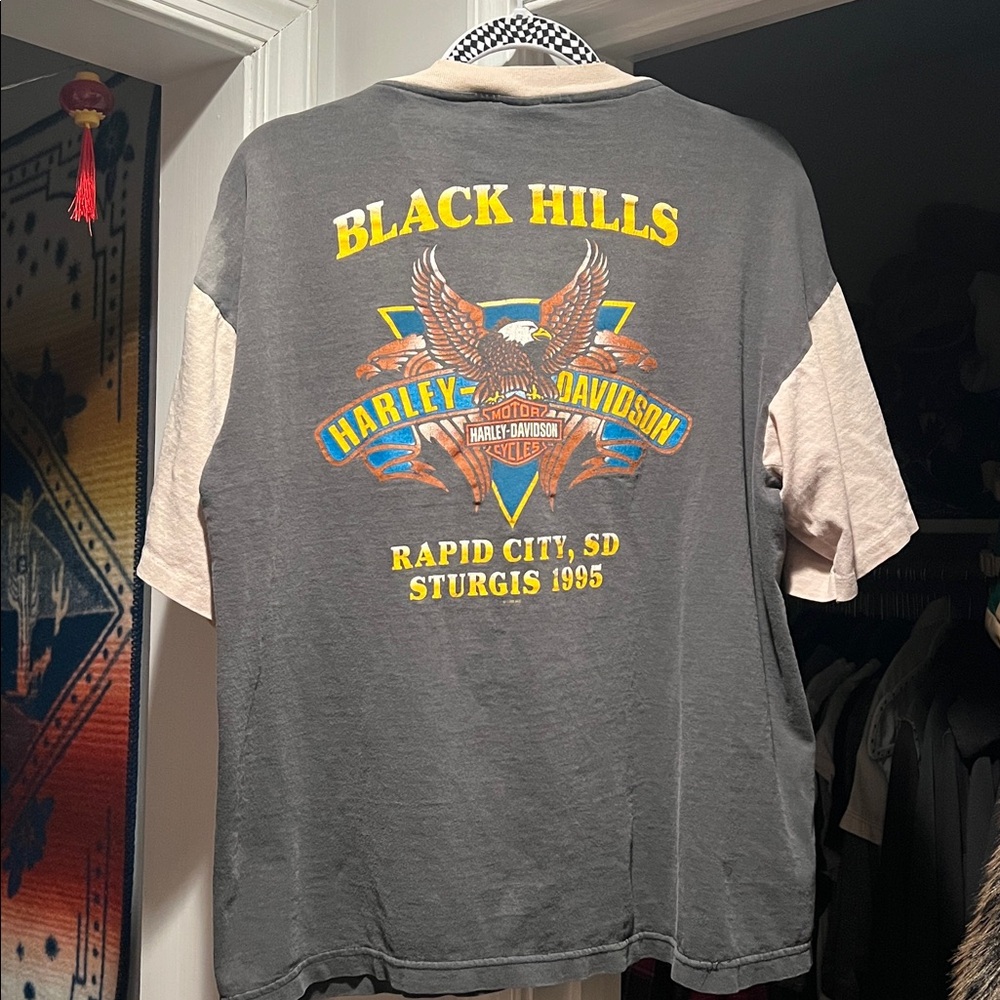 Vintage Harley Davidson Black Hills SD Sturgis 1995 made in USA t shirt tee top